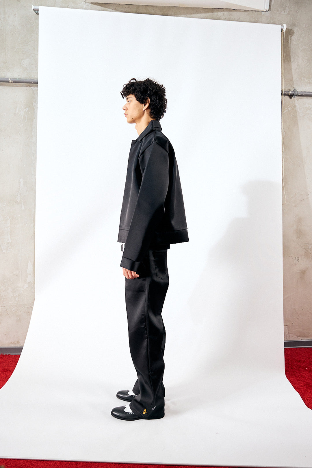 BULLET BLACK SATIN TROUSERS