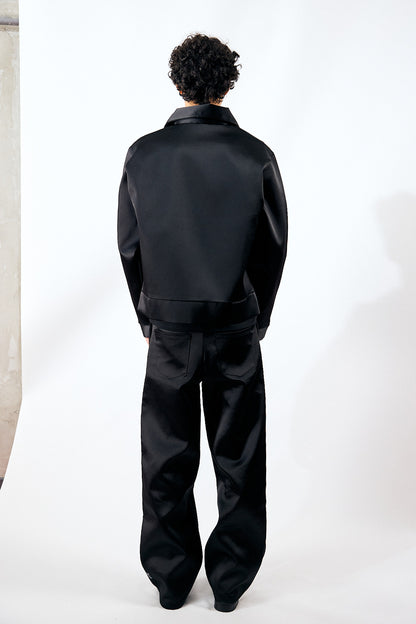 BULLET BLACK SATIN TROUSERS